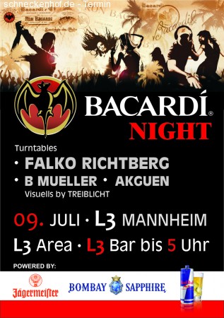Bacardi Night -Falko Richtberg Werbeplakat