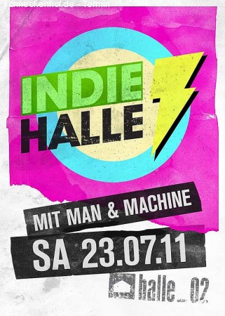 Indiehalle mit Man&Machine Werbeplakat