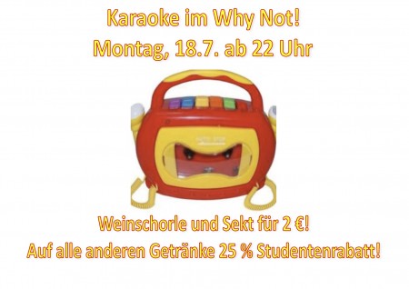 Karaoke im Why Not Werbeplakat