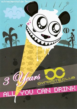 3 Years Dynamite Clubbing Werbeplakat