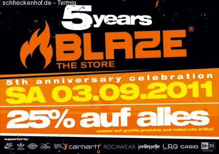 5 Jahre Blaze - The Store Werbeplakat