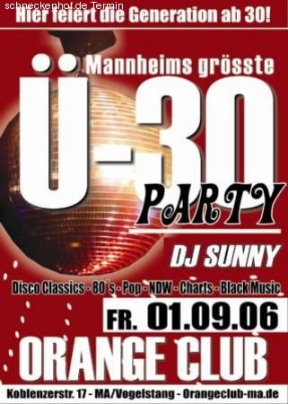 Ü 30 Die Party Werbeplakat