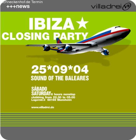 Ibiza-Closing Party Werbeplakat