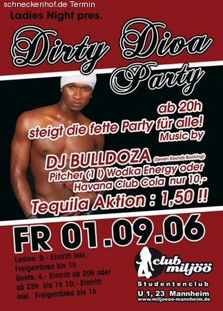 Dirty Diva Party Werbeplakat