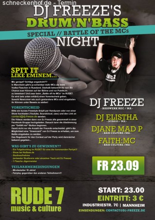 DJ Freezes Drum'n'Bass Night Werbeplakat
