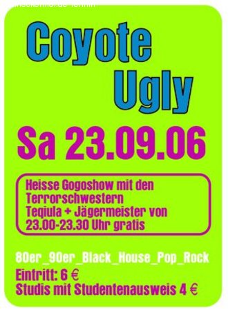 Coyote Ugly mit DJ Jonny Werbeplakat