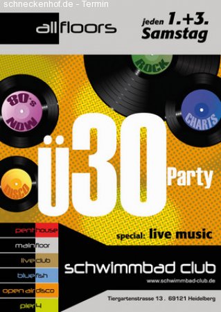ü30 Party Werbeplakat
