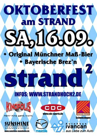 Oktoberfest am Strand Werbeplakat