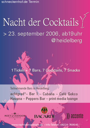 Nacht der Cocktails Werbeplakat