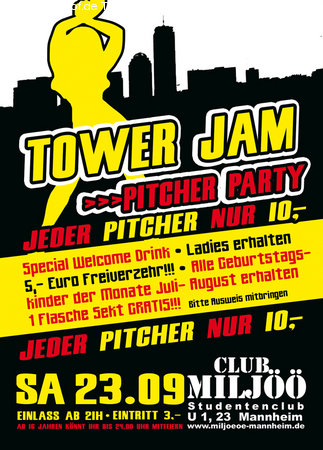 Tower Jam- Pitcher Party Werbeplakat