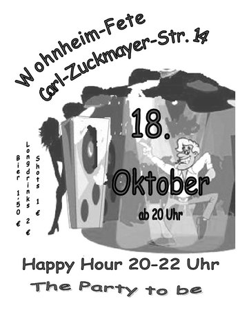 Wohnheimparty Werbeplakat