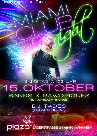 Miami Club Night - Banks & Raw Werbeplakat