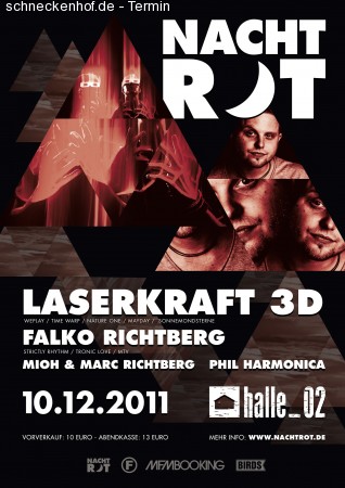 Nachtrot: Laserkraft 3D Werbeplakat