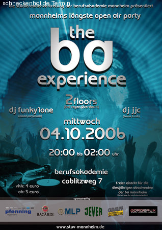 BA Fete - The Experience Werbeplakat