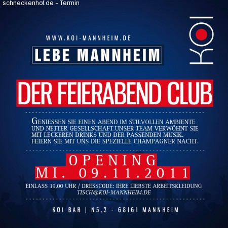 Feierabend Club - Opening Werbeplakat