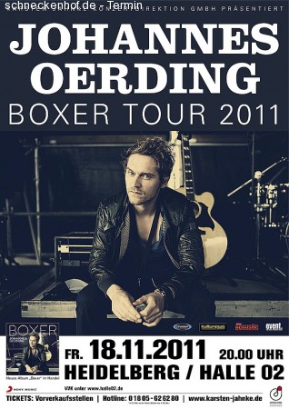 Johannes Oerding - live Werbeplakat