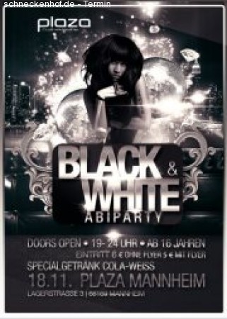 BLACK & WHITE Abi Party Werbeplakat