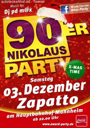 90er Nikolaus Party Werbeplakat