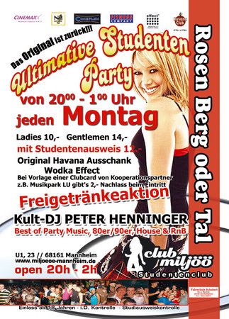 Ultimative Studentenparty Werbeplakat