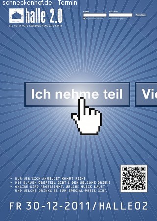 Halle 2.0 - Die Facebook Party Werbeplakat
