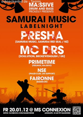 Samurai Music Labelnight Werbeplakat