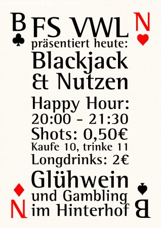 Blackjack & Nutzen (VWL-Fete) Werbeplakat