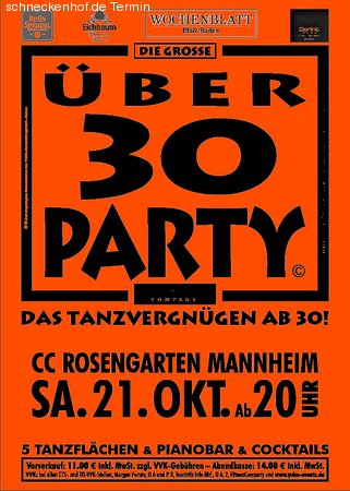 Die Große Ü 30 PARTY Werbeplakat