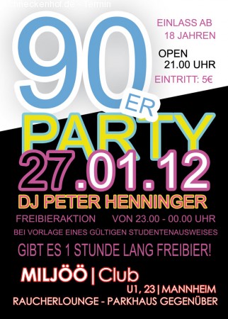 90er Party mit Peter Henninger Werbeplakat