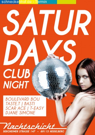 Saturdays Club Night Werbeplakat