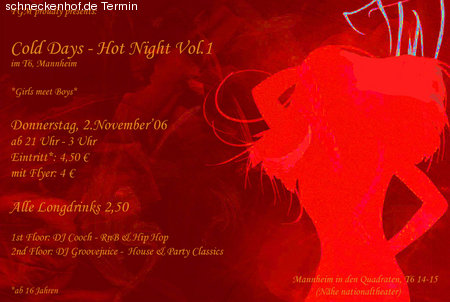 Cold Days - Hot Night Vol. 1 Werbeplakat