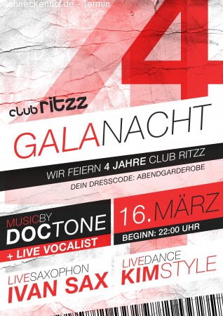 4 Jahre Club Ritzz - Gala Werbeplakat