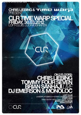 CLR Night Time Warp Pre Party Werbeplakat