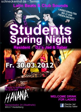 STUDENTS SPRING NIGHT 2012 Werbeplakat