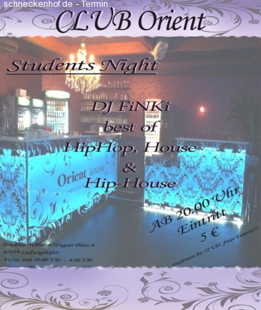 Club Orient Students Night Werbeplakat