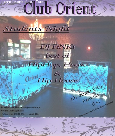 Club Orient Students Night Werbeplakat