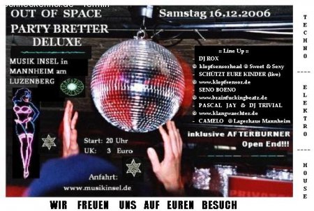 Out of Space - Party Bretter Werbeplakat