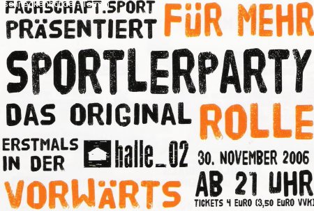 Sportlerparty -Das Original- Werbeplakat