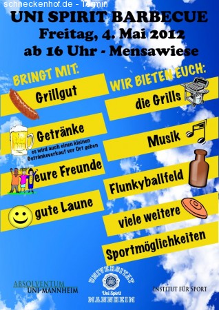 1. Uni Spirit Barbecue Werbeplakat