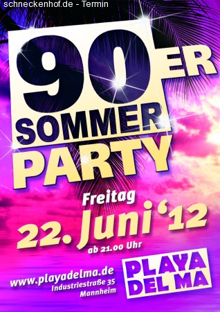 90er Sommer Party Werbeplakat