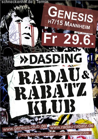Dasding: Radau & Rabatz Klub Werbeplakat
