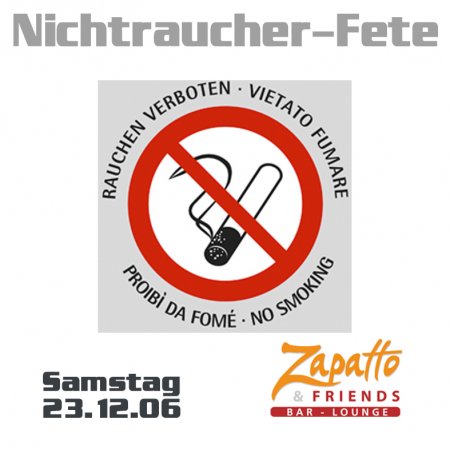 Nichtraucher-Fete Werbeplakat