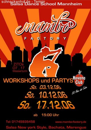 Salsa-Bachata-Mrgue Workshops Werbeplakat