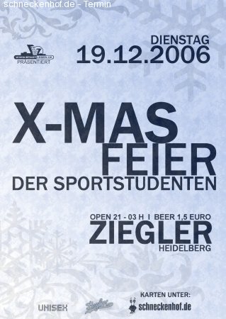 X-Mas Feier der Sportstudenten Werbeplakat