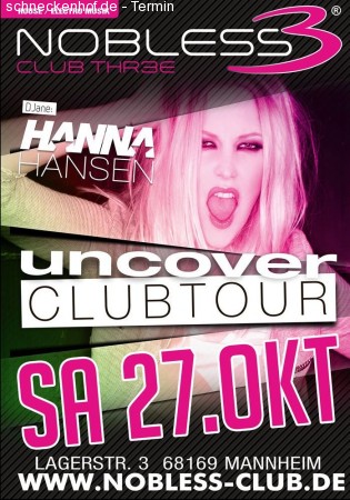 Uncover Clubtour Hanna Hansen Werbeplakat