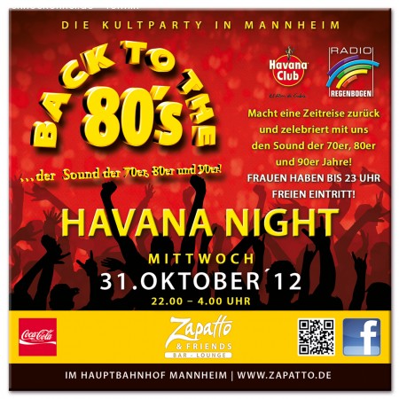 80er Havana Night Werbeplakat