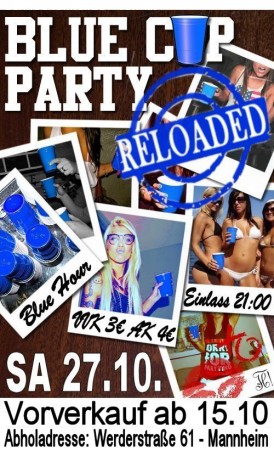 Blue Cup-Party Reloaded Werbeplakat