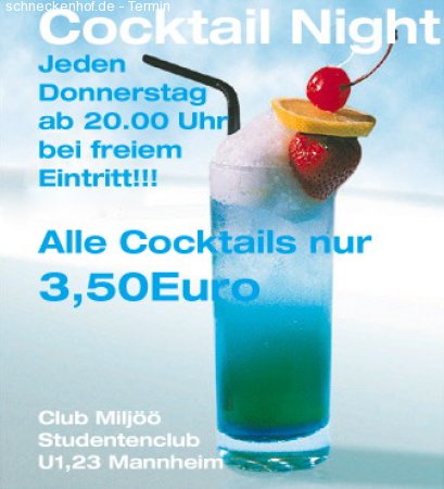 Cocktail Night Werbeplakat