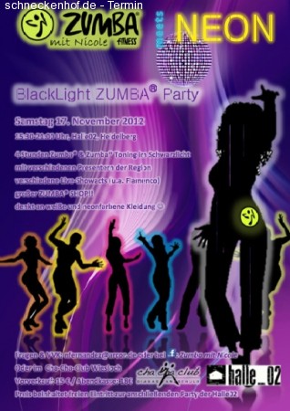 Blacklight Zumba Party Werbeplakat