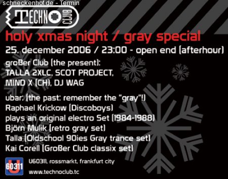 Technoclub X-MAS Special Werbeplakat