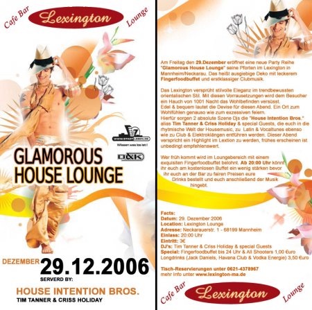 Glamorous House Lounge Werbeplakat